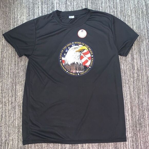 Size Large Disabled Veterans Eagle Souvenir T Shirt Black Short Sleeve Military - Picture 1 of 7